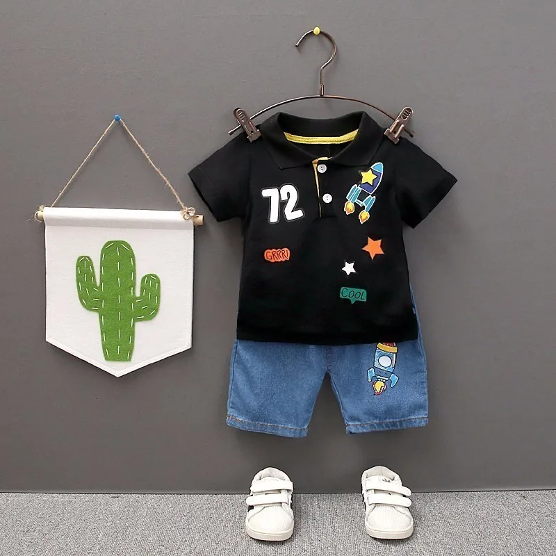 

Summer Baby Girls Boys Clothing Kids Clothes Lovely Suits Lapel T Shirt Shorts 2pcs/Sets Infant Children Fashion Casual Costume