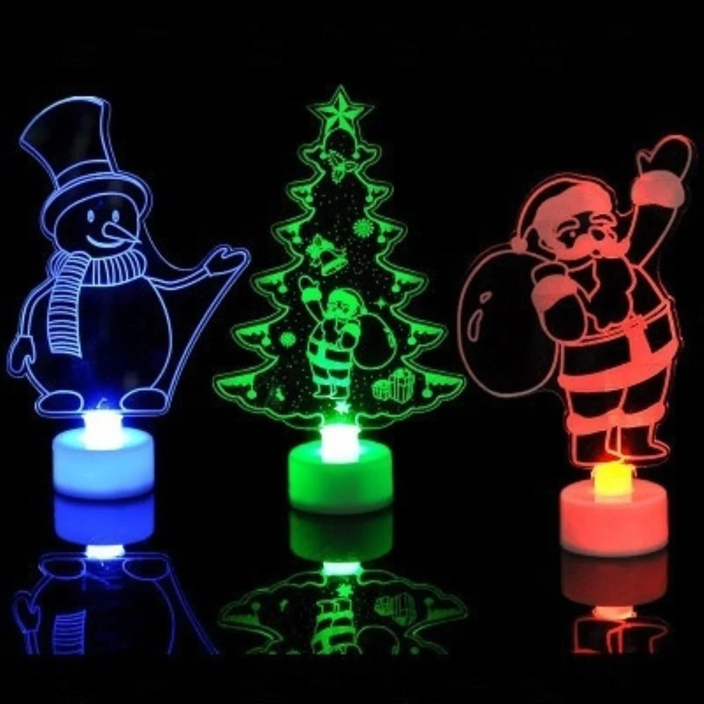 Colorful Night Light Unique Xmas Decor Santa Claus LED Night Lamp