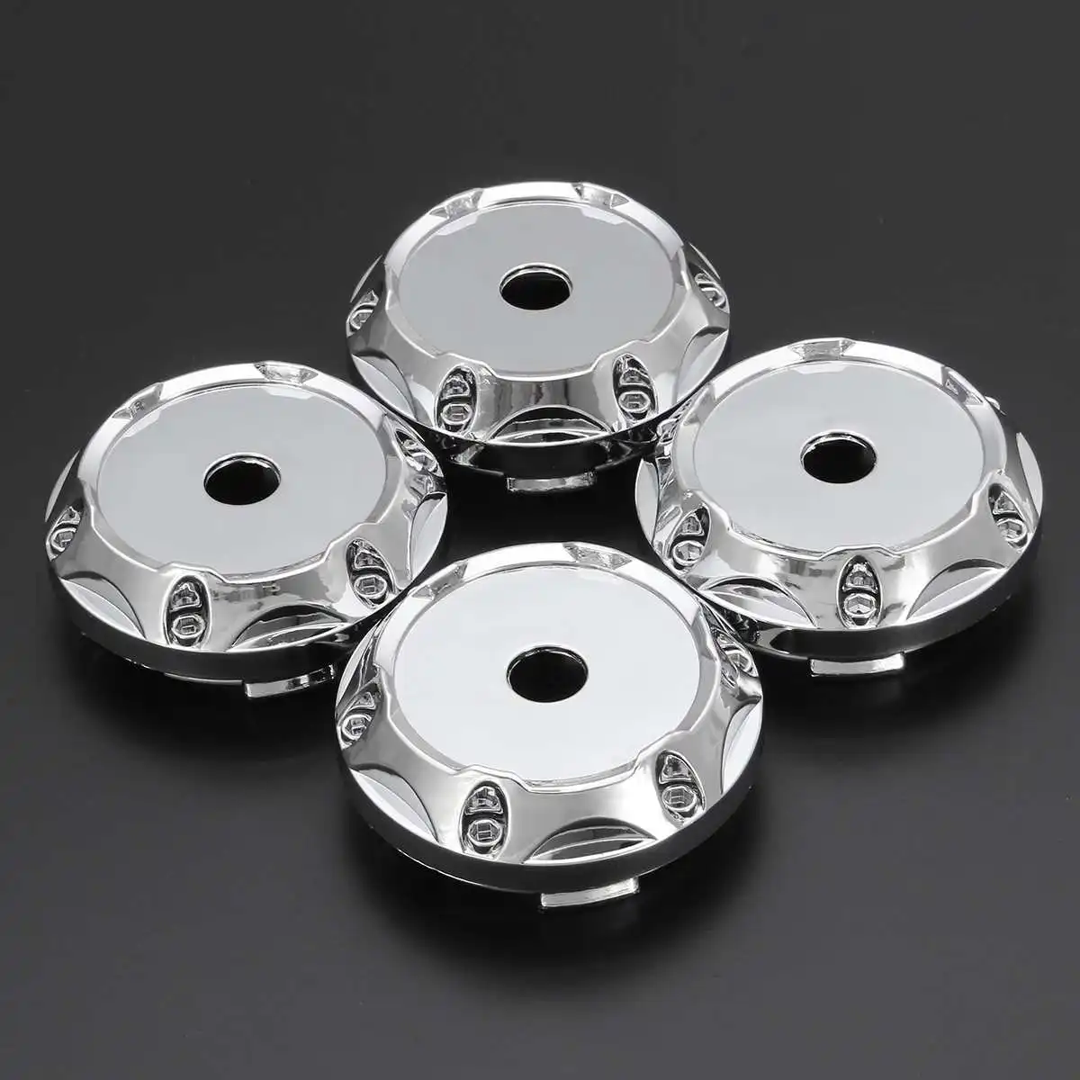 

4Pcs a set 64mm Universal ABS Silver Car Wheel Center Hub Caps Covers Set No Logo TW