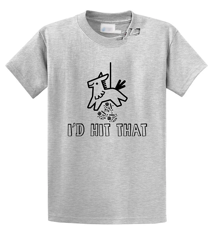 Бутик футболки вырез лодочкой для мужчин смешной короткий рукав I'D Hit That Pinata