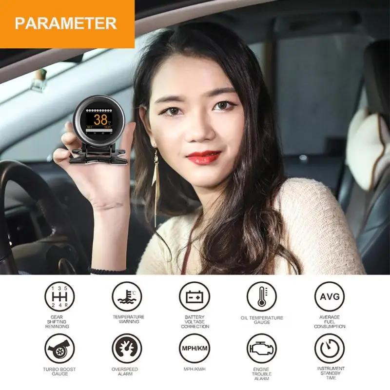 Автомобильный OBD метр X60 цифровой измеритель скорости с поддержкой OBD2 датчиком