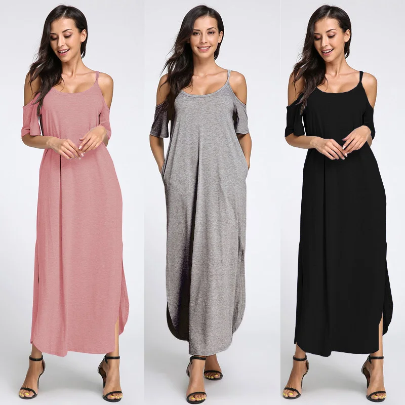 

Celmia 2019 Summer Plus Size Women Long Maxi Dresses Sexy Off Shoulder Strapless Sundress Casual Loose Beach Vestidos Mujer Robe