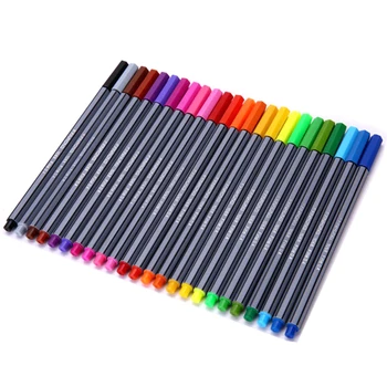 

24 Colors Smooth Marker Drawing Art Supplies Sketch Water Color Pen Fine Line 0.4mm Tip School Office Stationery