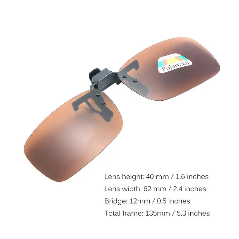 Поляризованные солнцезащитные очки с клипсой, солнцезащитные очки темно-коричневого цвета, очки ночного видения, линзы из смолы, очки для вождения