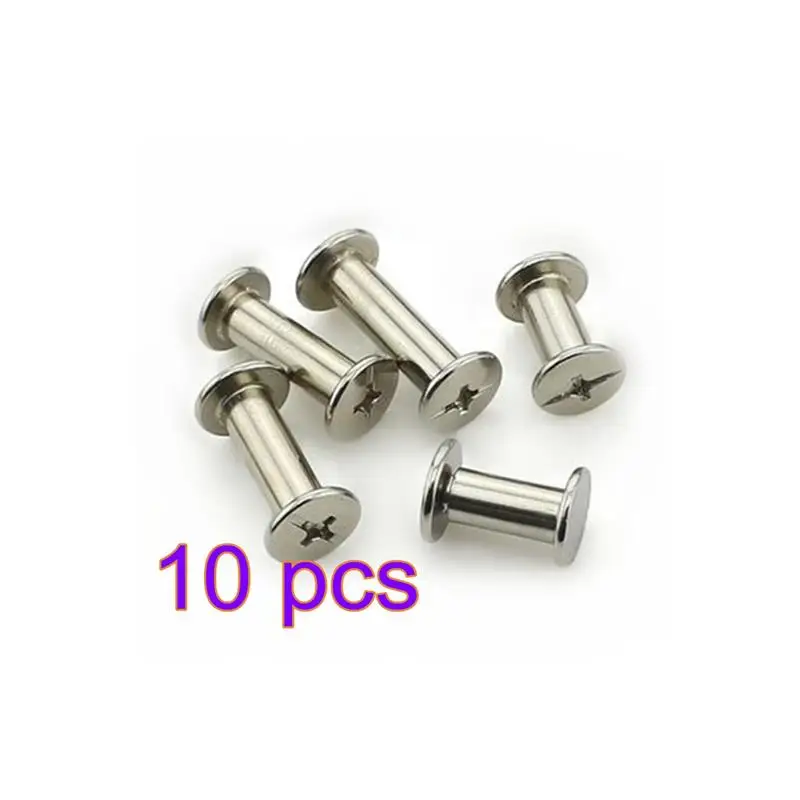 

10 Piece M5 12mm Nickel Plated Rivet Book Photo Screw Photo Album Screw Fastener Nail Recipe Album Assembly Bolt Steel
