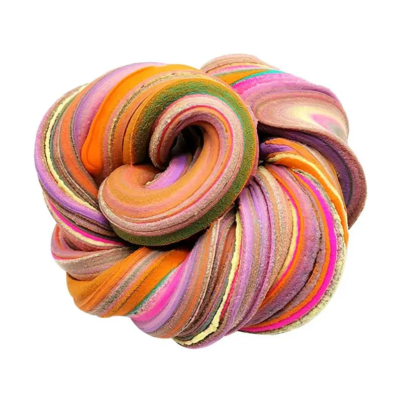 

40g Macaron Color Fluffy Slime Toys DIY Squishy Kids Toy With Box Polymer Light Soft Clay Modeling Decompression Toy