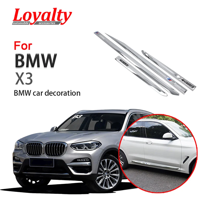 

Loyalty for BMW X3 2018 2019 Exterior Side Door Body Molding Cover Trim Logo ABS Paint Decoration Car Accessories