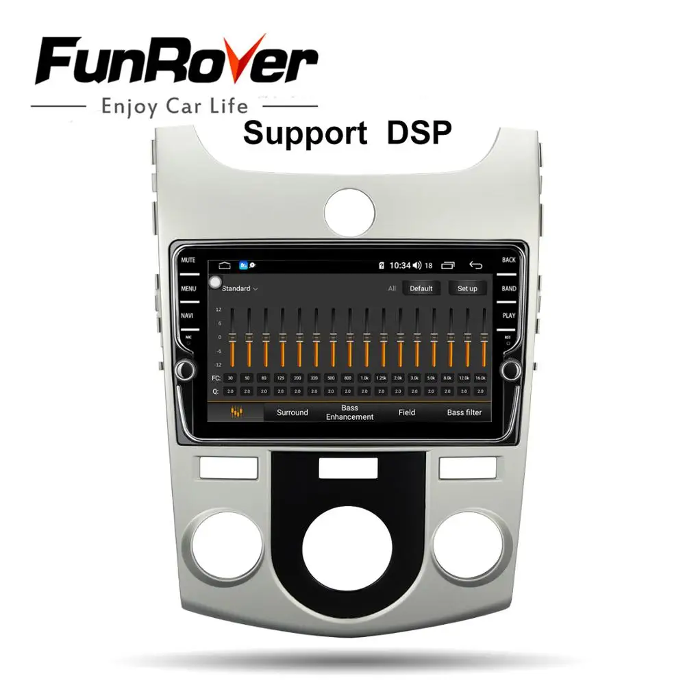 Sale Funrover Android 9.0 car dvd gps multimedia player For KIA Cerato 2008-2013 dvd navigation radio video audio player no car 2 din 1