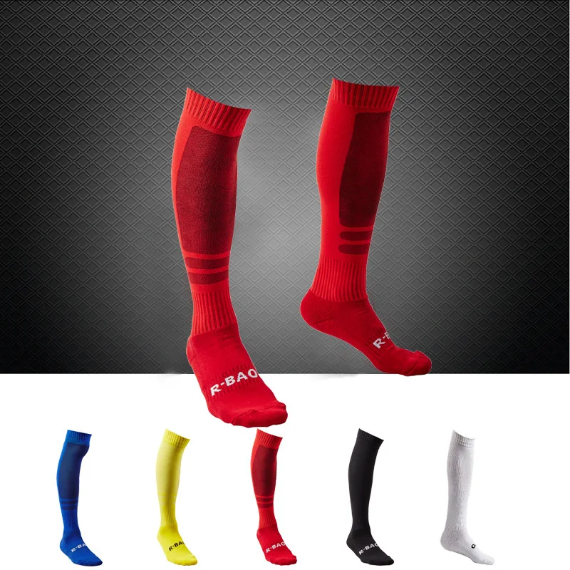 

R-BAO High Quality Professional Anti Slip Men's Male Football Socks Soccer Sports Running Long Stockings Meias sock Futbo Socks