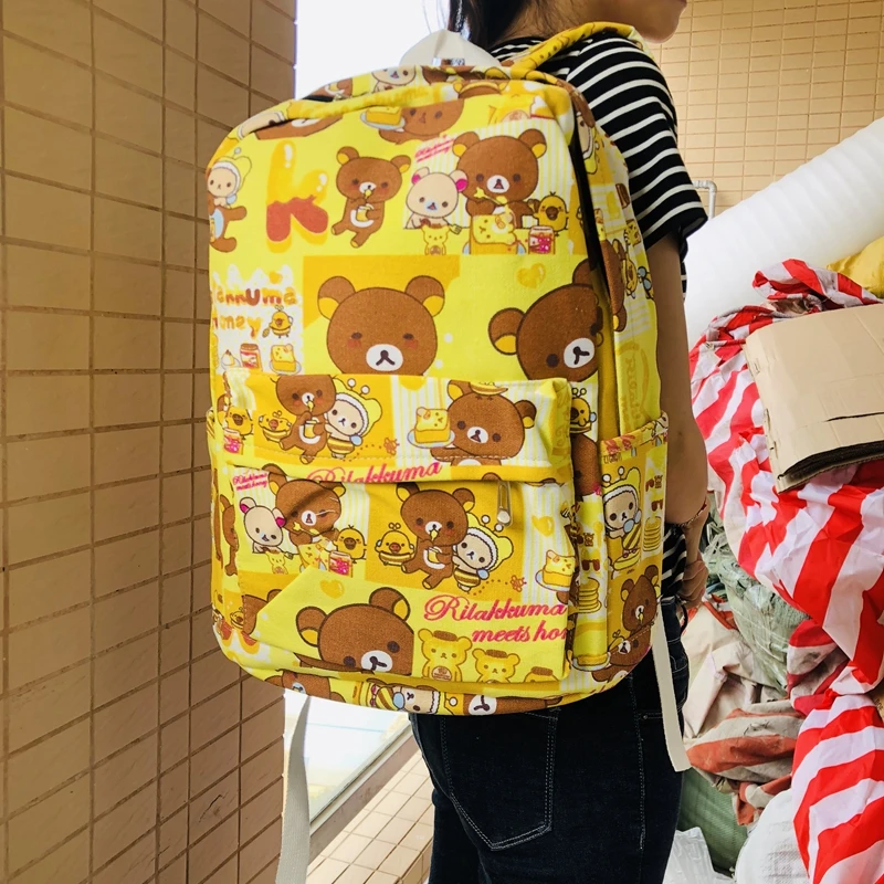 

IVYYE Rilakkuma Fashion Canvas Backpacks Rucksacks Cartoon School Backpack Casual student Bags travel Knapsack Unisex New