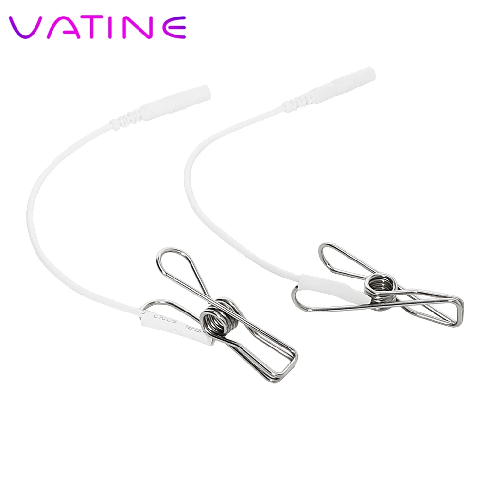 VATINE 1 Pair Nipple Clamp Electric Shock Accessories Clips Female Masturbation Clitoris Stimulator Adult Game | Красота и здоровье