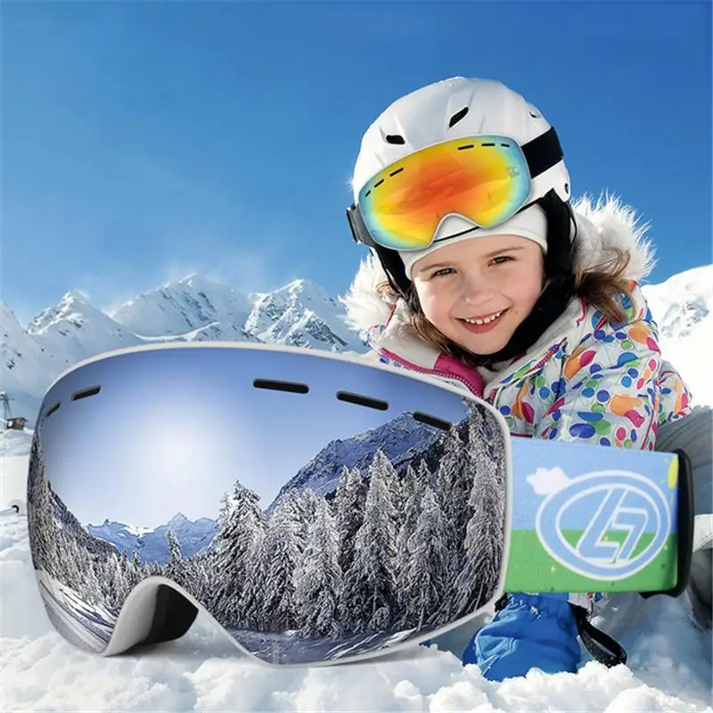 Weimostar niños gafas de esquí a prueba de viento gafas de esquí niños Snowboard gafas de doble lente UV400 Anti-niebla de patinaje de la máscara de los vidrios