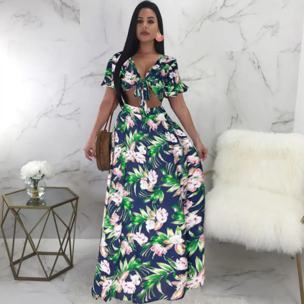 Комплект из 2 предметов с короткими рукавами и принтом летняя женская юбка