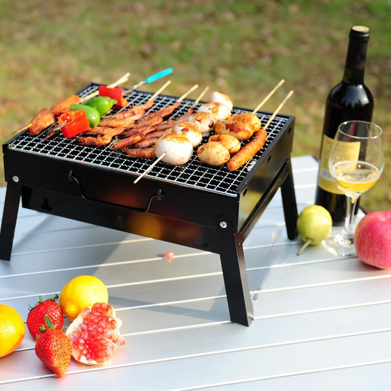 

BBQ Barbecue Grills Burner Oven Outdoor Garden Charcoal Barbeque Patio Party Cooking Foldable Picnic for 3-5 Person