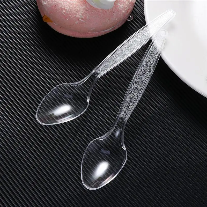 Plastic Caviar Utensil Sets 60pcs Disposable Utensil Sets Utensils Transparent Food Grade PP Cutlery Caviar