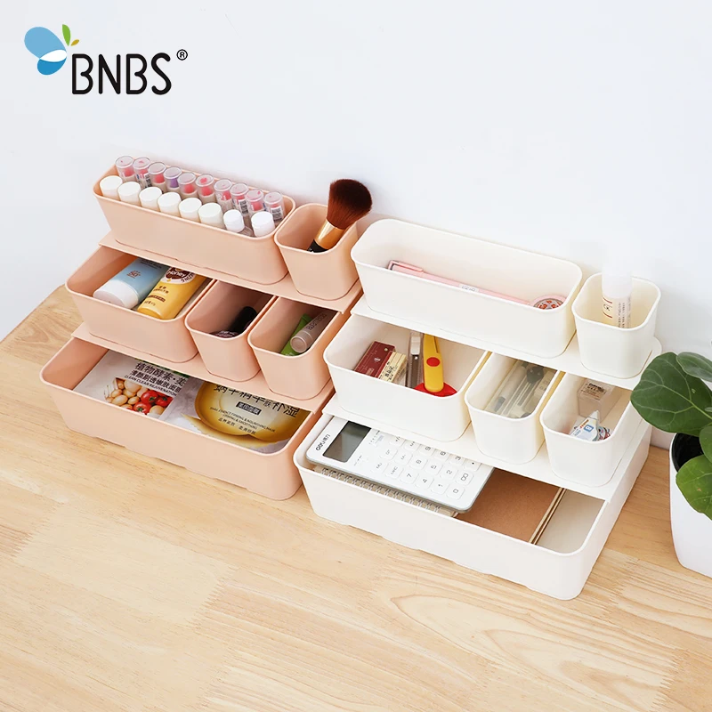 

BNBS Makeup Organizer Nail Polish Lipstick For Cosmetics Plastic Container Storage Box Desktop Sundry Makeup Storage Case