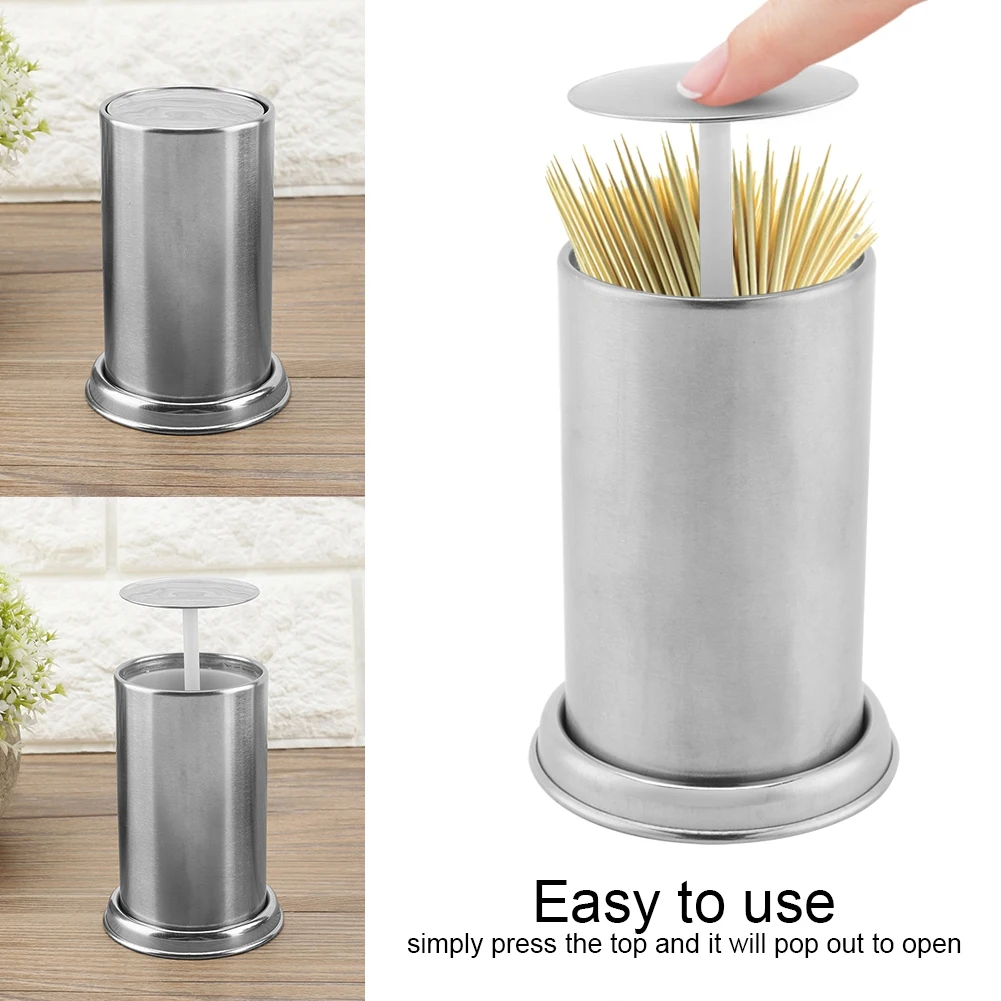 1PC Stainless Steel Toothpick Box for Home Restaurant Household Kitchen