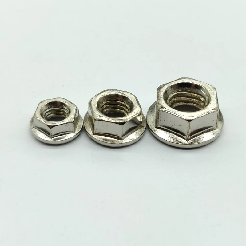 

50pcs M5 M6 M8 Flanged Hex Nut Flange Nuts non-slip lock nut