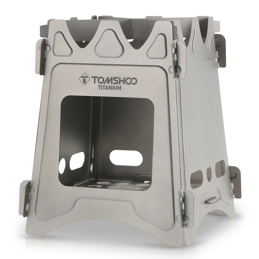 

Tomshoo Folding Titanium Wood Stove Camping Wood Stove Portable Outdoor Burning for Backpacking Survival Cooking Picnic Hunting