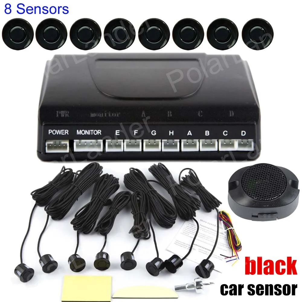 

Auto Reverse Backup Indicator Probe Detector System Kit 12V Sound Alert BEBE sound Alarm Car Parking Sensor 8 Sensors