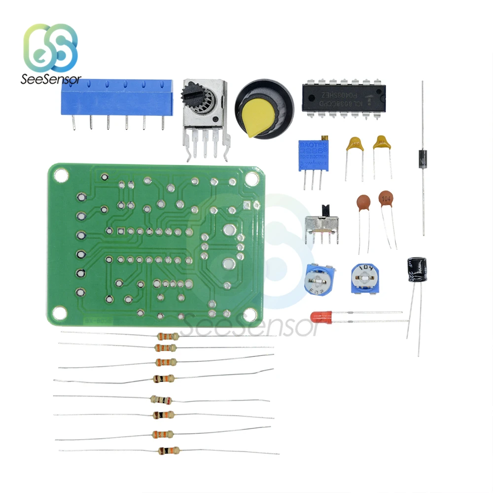 1 компл. ICL8038 монолитная функция генератор сигналов модуль DIY Kit синус квадратный треугольник электронная доска DC 12 В