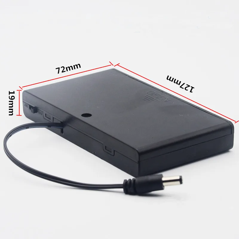 8AA Battery Holder Box 12V Case With Cover ON OFF Switch Wire Lead