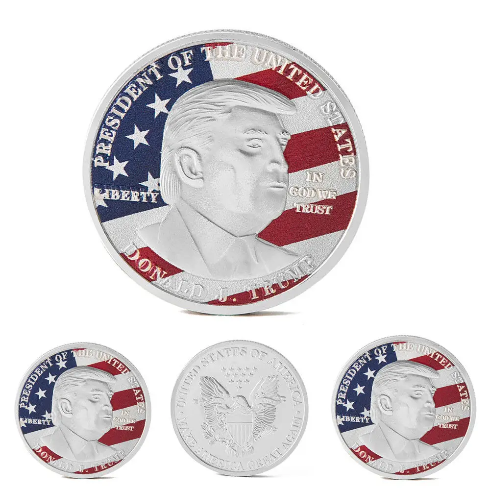 2019 New Donald Trump President Commemorative Coin Gold Silver Plated Bitcoin Collectible Gift Bit coins Historical Memorabilia
