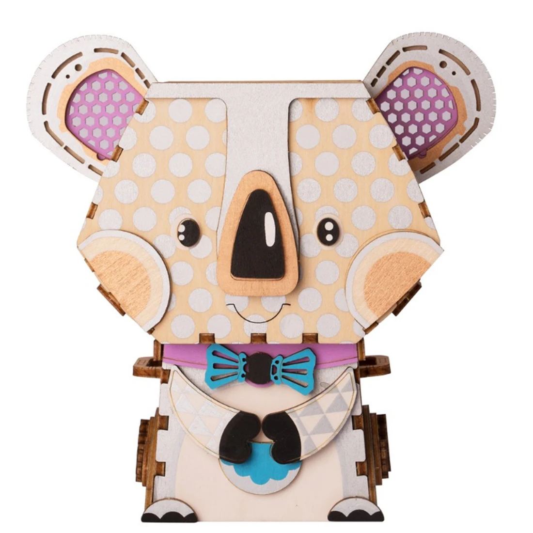 

Cartoon Cute Cute Koala Flower Pot 3D Wooden Puzzle Models & Building Kits Toy Pen Container for Desk Decor Children Adult Gift