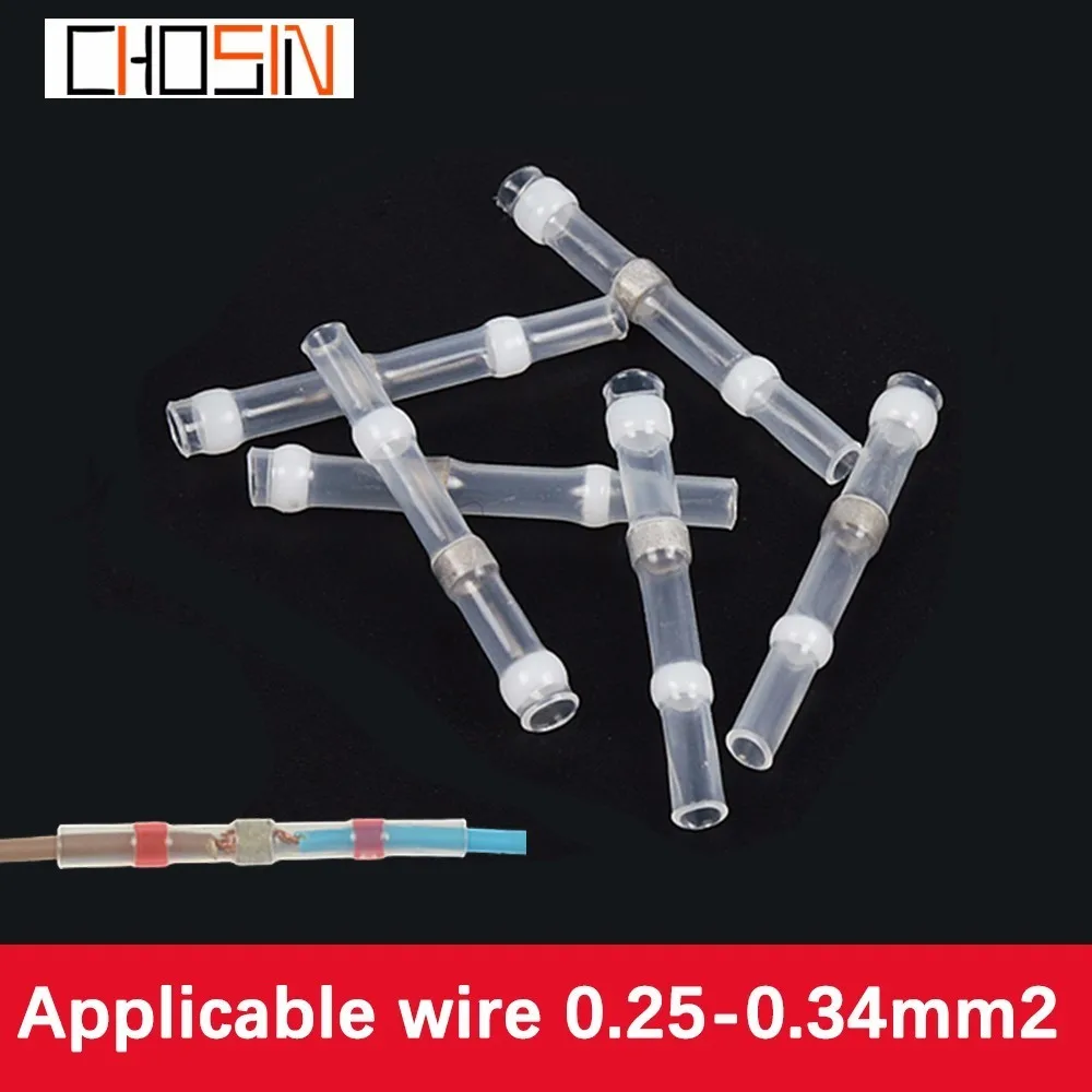 50/100 шт. 26-24AWG изолированные соединители для проводов, водостойкие термоусадочные соединители для сращивания проводов, луженые медные клеммы для пайки