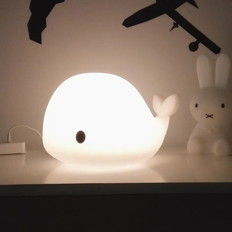 Large Whale Lamp USB Dimmable Led Night Light For Children Kids Christmas Birthday Gift Toy Cartoon Life Decoration Baby Light