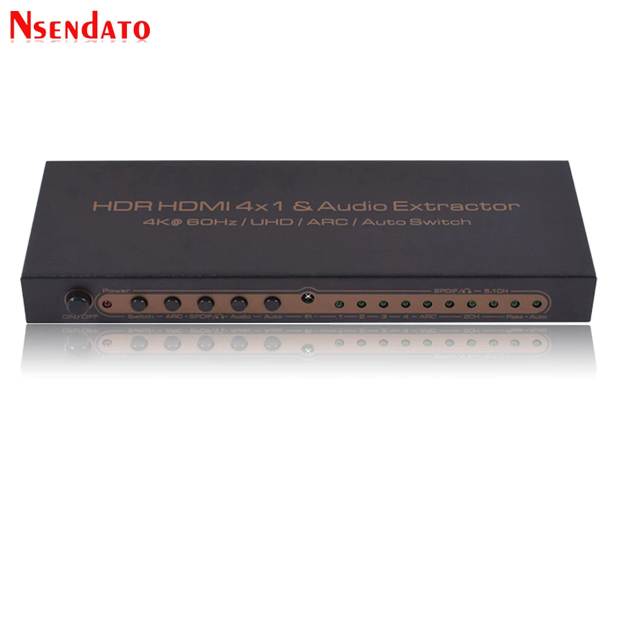  4K*2K HDR HDMI Matrix 4X1 4k HDMI Switch Splitter Audio Extractor For DTS Dolby ARC SPDIF 4 In 1 Ou
