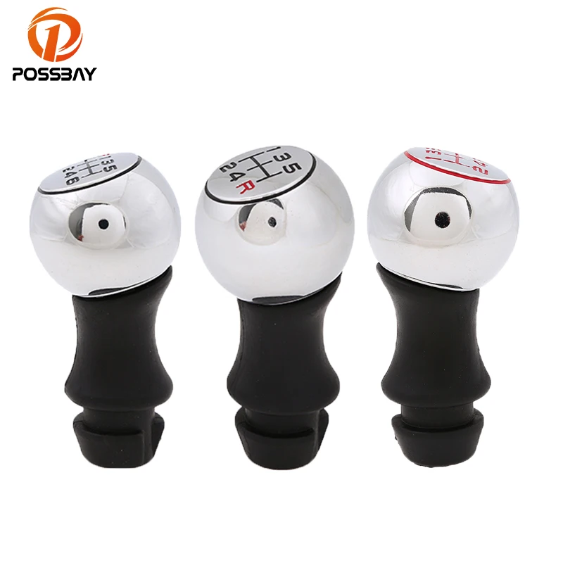 

POSSBAY Car Shift Knob Manual 5 Speed Gear Stick Black Silver for Citroen C2 C3 C4 C8 GRAND C4 PICASSO for Peugeot 1007 3008 301