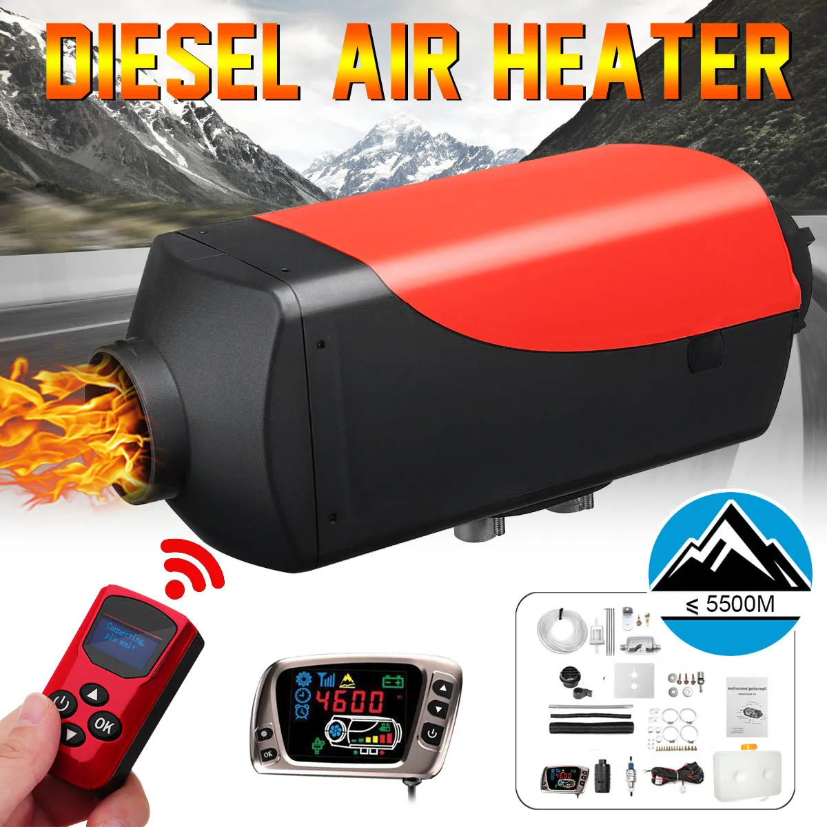 

12V 2kw Diesels Air Parking Heater Air Heating LCD Switch with Silencer and Remote Control For Trucks Boats Car Trailer Heater