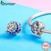 BAMOER – breloques en argent Sterling 925 pour femmes, perles rondes bleues, lune, ange lunaire, fabrication de bijoux, Bracelet à faire soi-même, BSC070 ► Photo 2/6