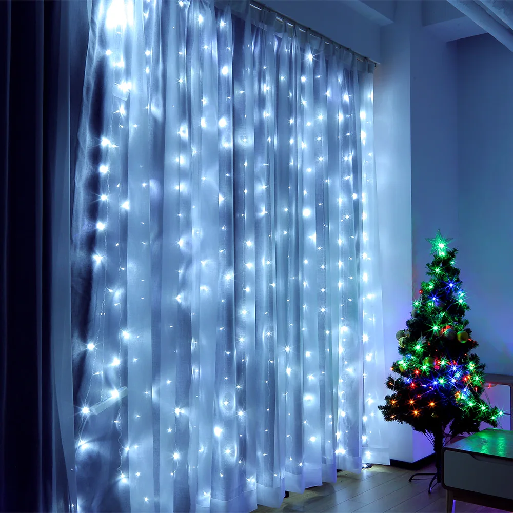 

C3047 3 X 3m 304 LEDs Window Curtain String Light For Wedding Christmas Decor Festival Ornament 110V 18W String Lamp On Sale