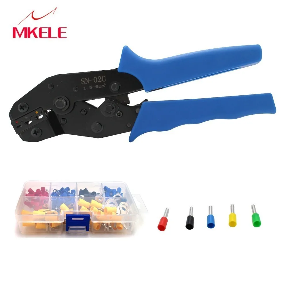 

Portable SN-02C Mini European Straight Multi Jaw Self-adjusting Stripping Crimping Pliers Terminal E-2508 300PCS/Box Hot Sale