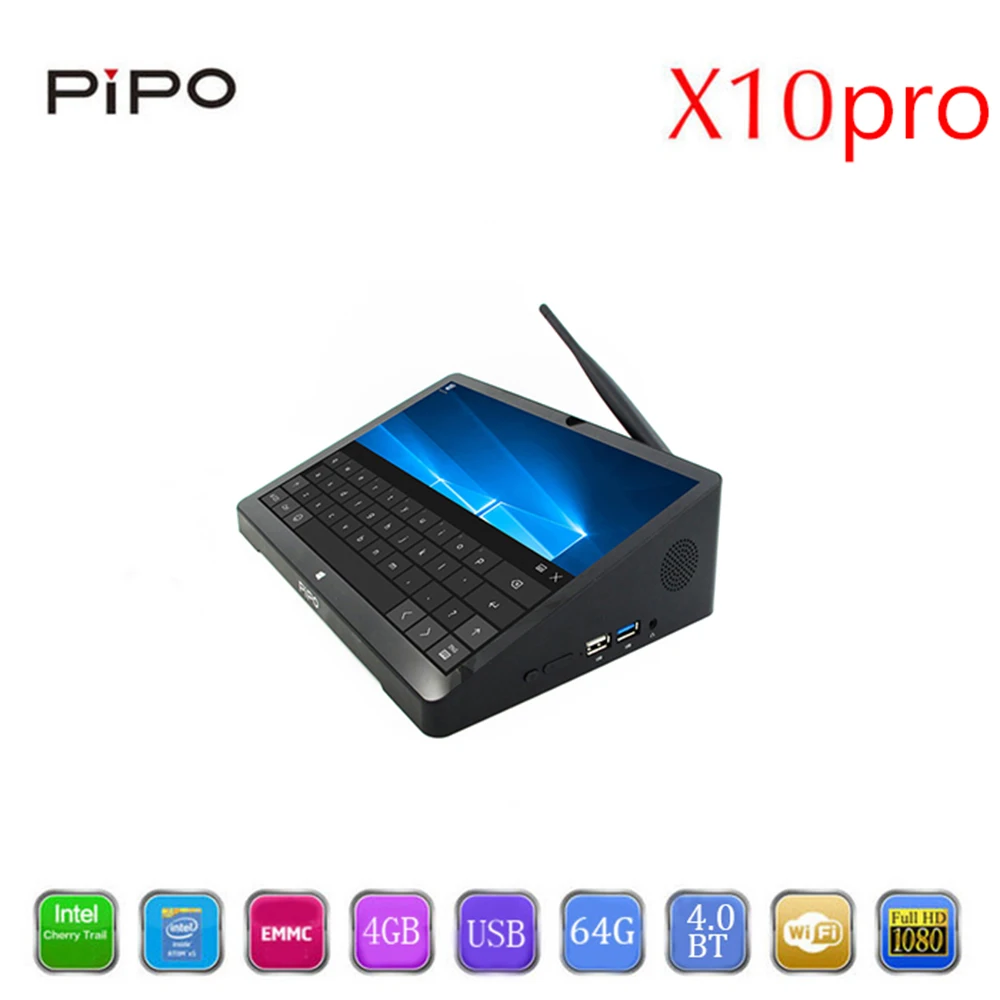 Pipo X10 Pro мини ПК Win & Andriod 5,1 Мини ПК Intel Cherrytrail Z8350 4 ядра ГБ оперативная память 10,8 ''ips планшеты ПК Smart Media Player