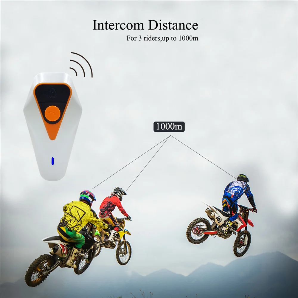 Zeepin IPX5 1000 м водонепроницаемый мотоциклетный шлем Bluetooth беспроводная гарнитура