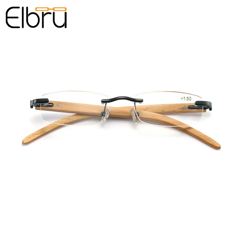 Elbru 2019 новейшие очки большого размера с деревянной оправой мужские для чтения без