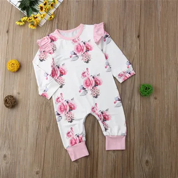 

PUDCOCO Newest Cute Newborn Baby Girls Milk Silk Long Sleeve Romper Casual Spring Cotton Outfits 0-18M