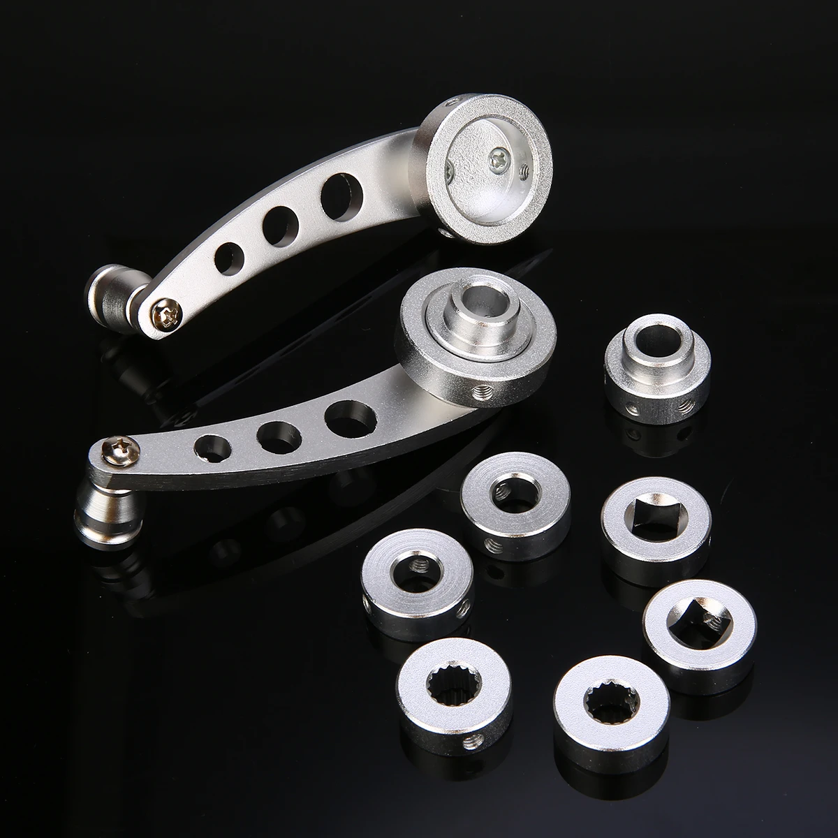 

2Pcs Universal Silver Fit Aluminum Car Window/Door/Winder Crank Handles Car Internal Parts
