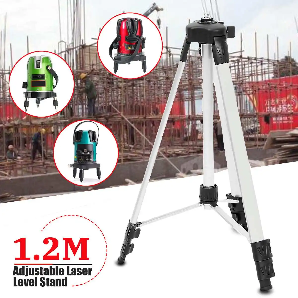 1.2M Tripod Level Stand For Automatic Self Leveling 5 Line 6 Point 4V1H