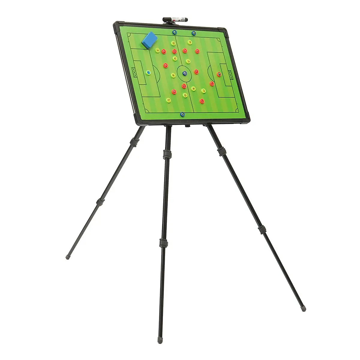 

Professional Football Tactical Coaching Board 60x45cm Training Guidance Magnetic w/ Tripod Stainless Steel+PVC Convenient