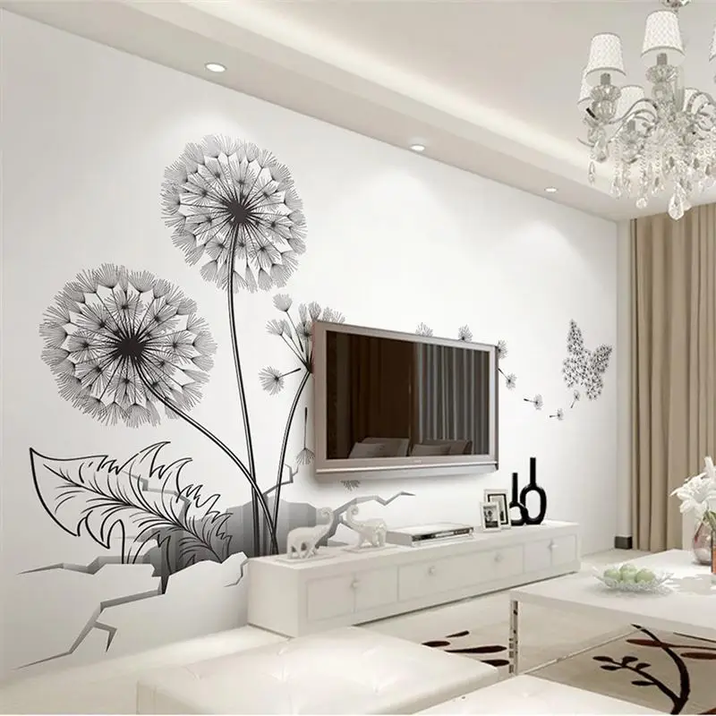 

1 Pc Fridge Sticker Broken Wall Dandelion Free Combination Removable Wall Decal Decorative Sticker for Dining Hall Home Kitchen