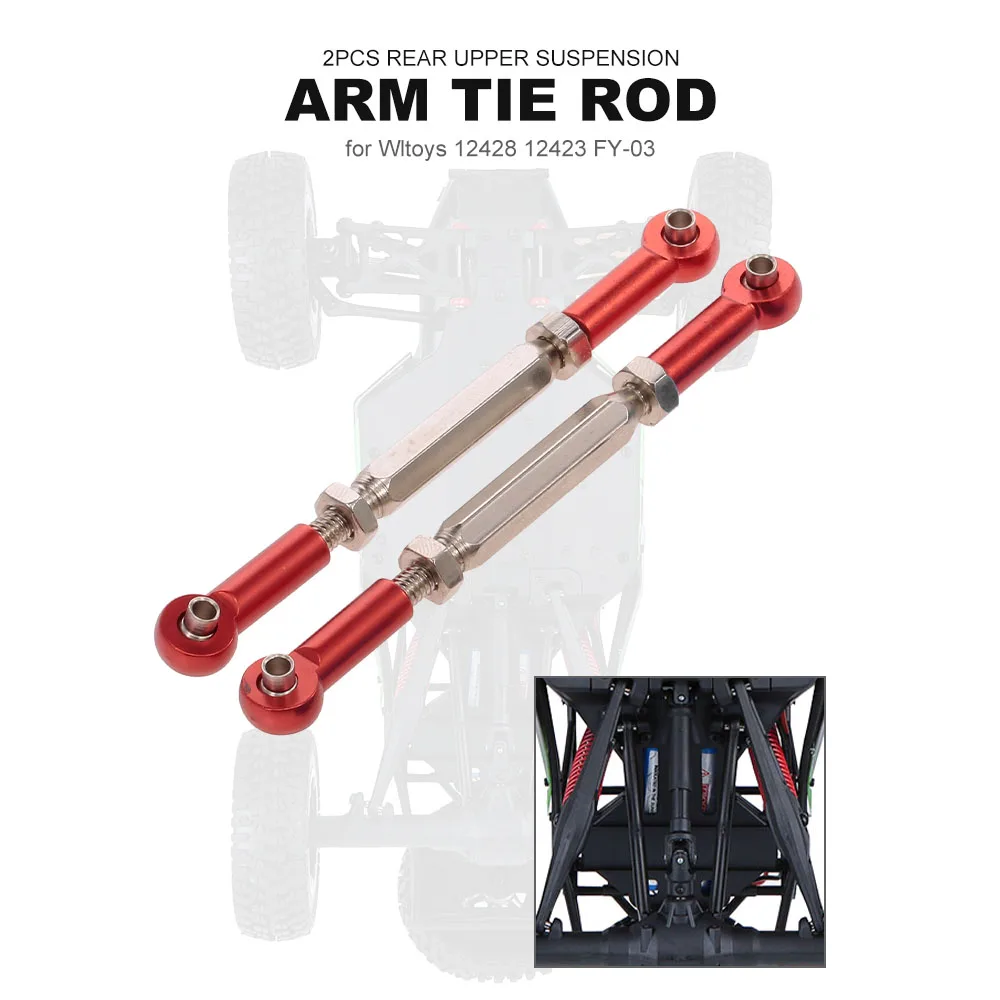 Rear Upper 2pcs RC Car Suspension Arm Tie Rod for 112 Wltoys 12428