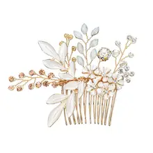 1 шт. расческа для волос в форме нежных листьев ручной работы вставленный жемчужный гребень аксессуар для волос свадебный головной убор для банкета Свадебная вечеринка