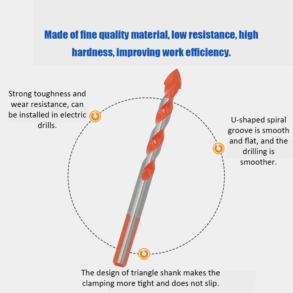 Многофункциональное керамическое сверло для стен Набор бит Противоскользящий треугольник хвостовик Сплав отверстие открывалка для плитки стекло кирпичная стена, дерево