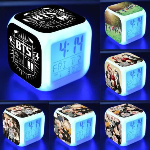KPOP BTS BT21 Bangtan Boys Alarm Table Watch Color Changing Clock Night Light JIMIN Bangtan Boys Album Love Yourself KPOP BTS BT21 Bangtan Boys Alarm Table Watch Color Changing Clock Night Light JIMIN Bangtan Boys Album Love Yourself
