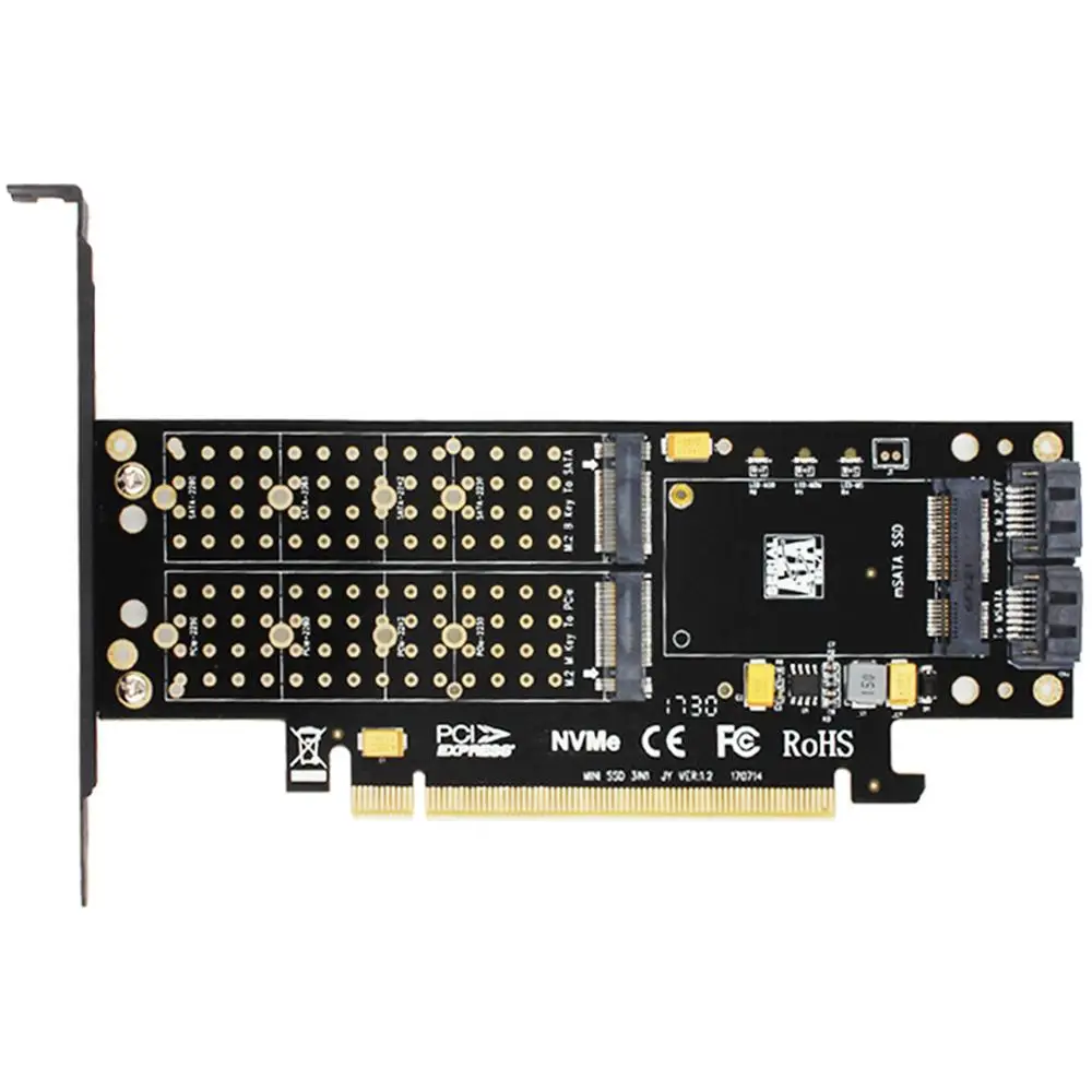 JEYI SK16-PRO NVME адаптер NGFF x16 PCI-E3 полная скорость M.2 2280 алюминиевый лист теплопроводность силиконовая пластина-вентилятор охлаждения SSD