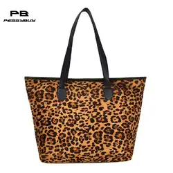 Новая женская сумка леопардовая Повседневная сумка-шоппер винтажная сумка на одно плечо женская сумка Мода 2018 Повседневная